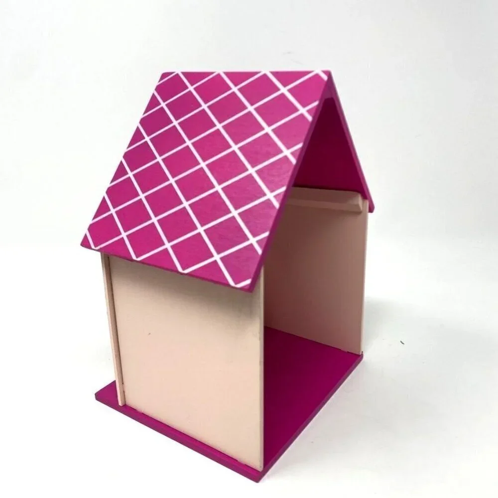 Featherly Friends™ Wood House Christmas Figurine Wondershop™ Pink House Only
